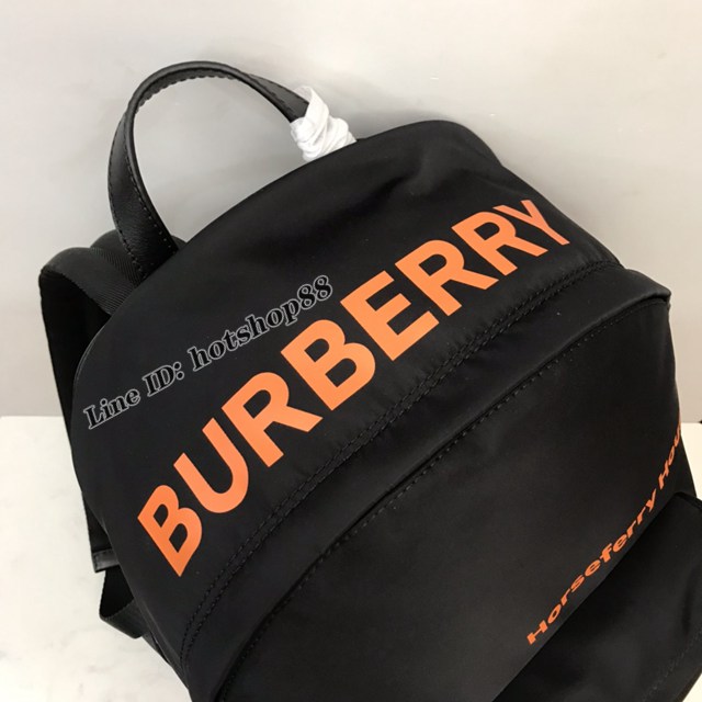 Burberry專櫃新款黑色男款雙肩包 巴寶莉尼龍面男士後背包 yxb1483